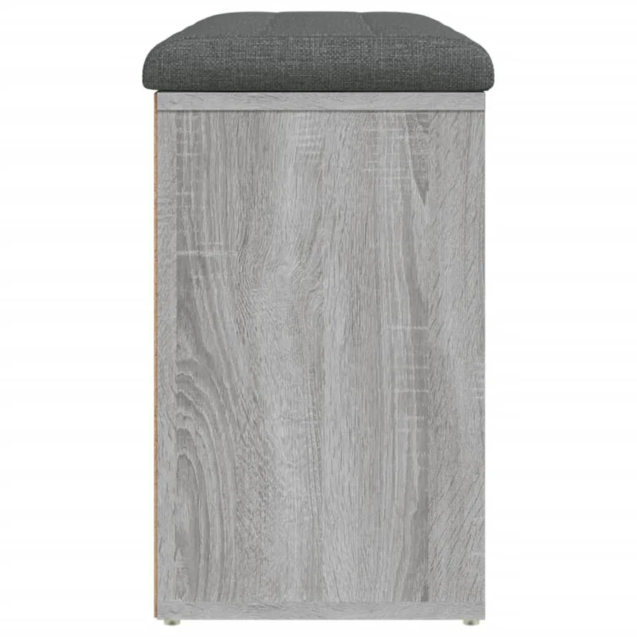 Banc à chaussures sonoma gris 82x32x50 cm bois d'ingénierie - 6