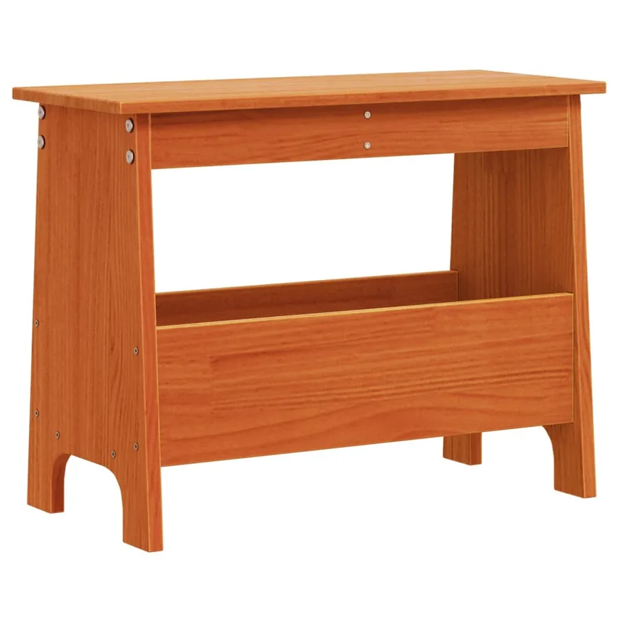 Banc d'entrée cire marron 60x28x45 cm bois de pin massif - 2