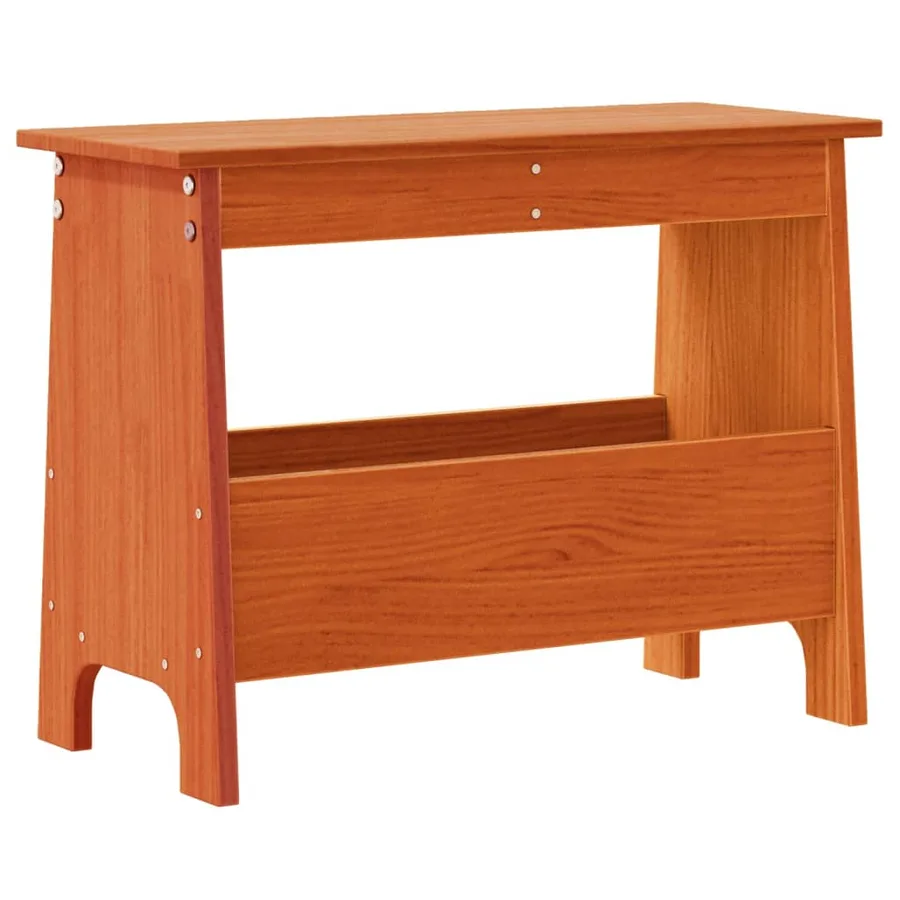 Banc d'entrée cire marron 60x28x45 cm bois de pin massif - 6