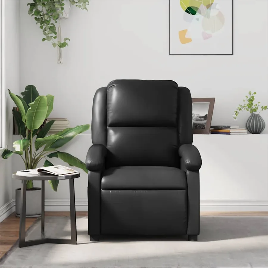 Fauteuil de massage inclinable Noir Similicuir - 3