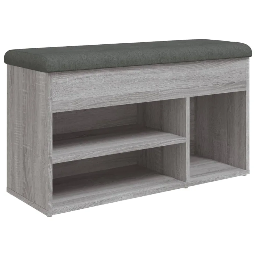 Banc à chaussures sonoma gris 82x32x45,5 cm bois d'ingénierie - 2