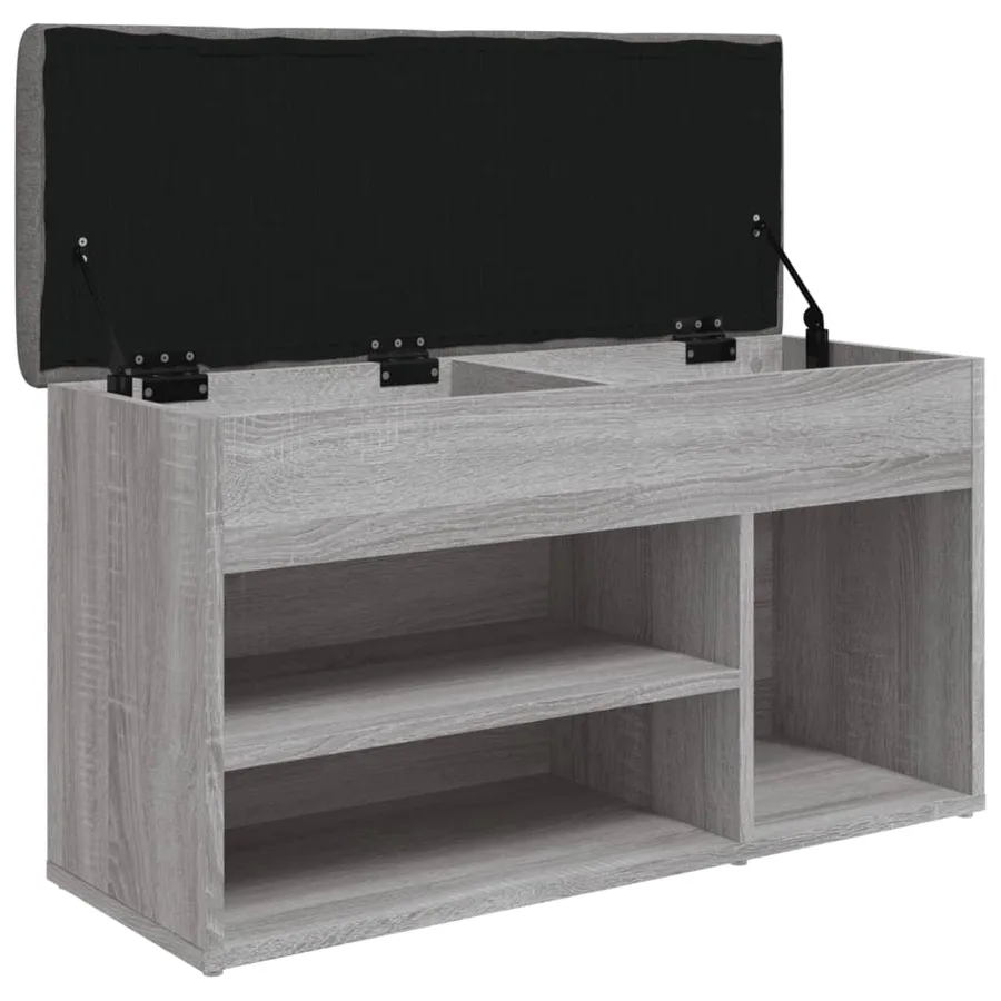 Banc à chaussures sonoma gris 82x32x45,5 cm bois d'ingénierie - 5