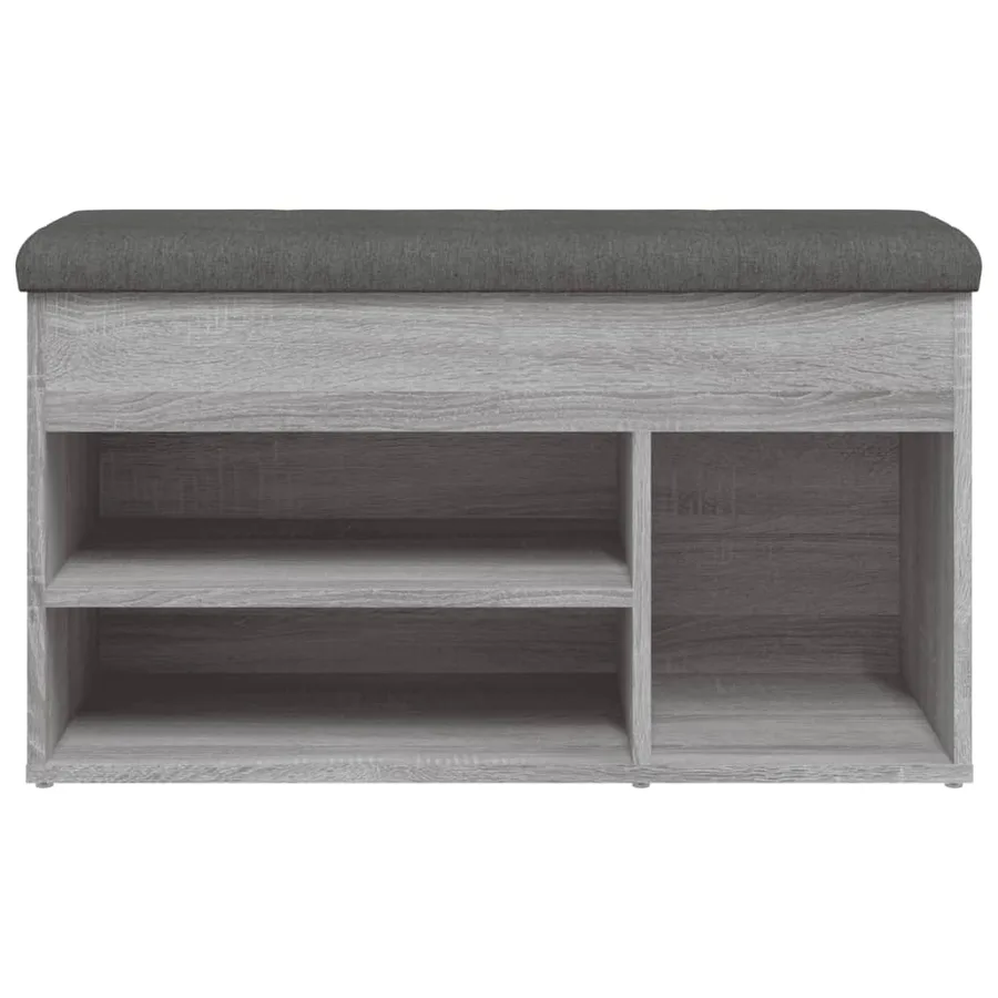 Banc à chaussures sonoma gris 82x32x45,5 cm bois d'ingénierie - 6