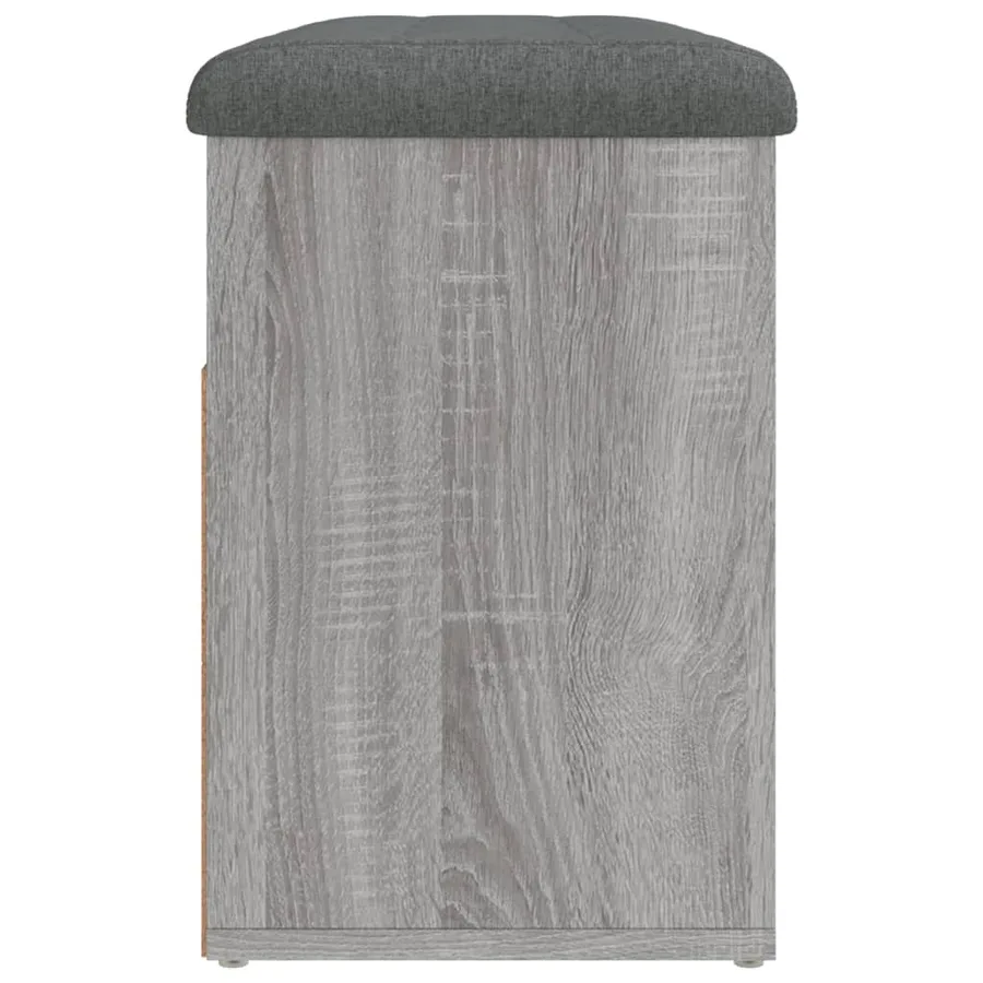 Banc à chaussures sonoma gris 82x32x45,5 cm bois d'ingénierie - 7
