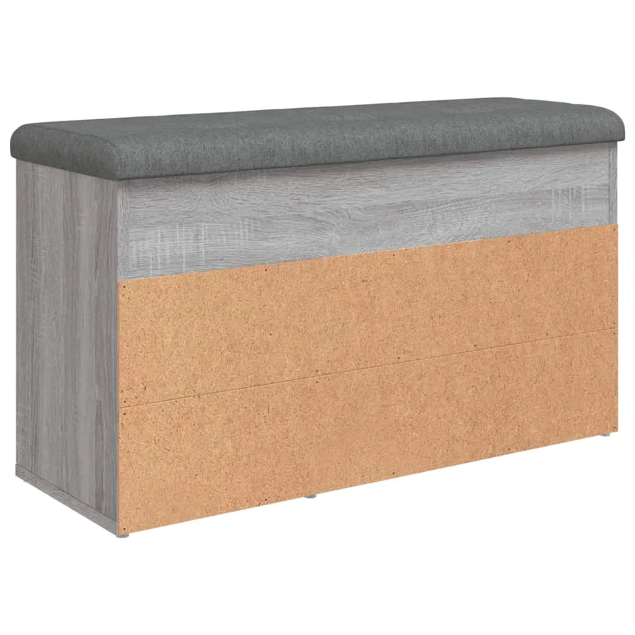 Banc à chaussures sonoma gris 82x32x45,5 cm bois d'ingénierie - 8