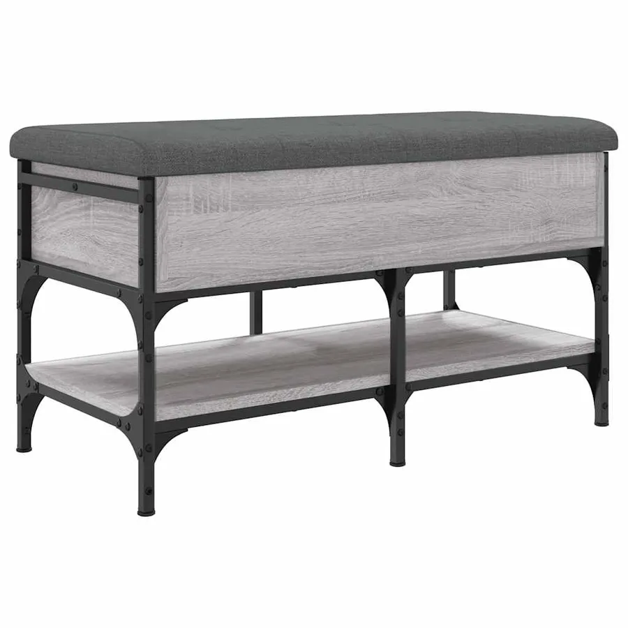 Banc à chaussures sonoma gris 82x42x45 cm bois d'ingénierie - 2