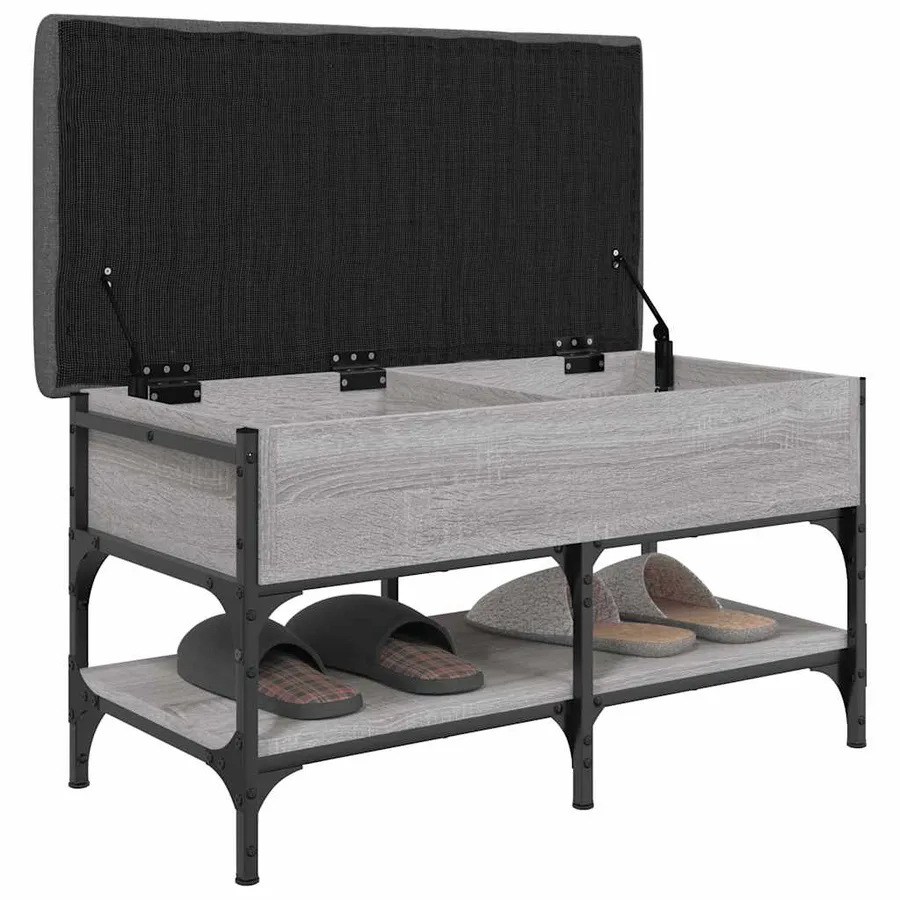 Banc à chaussures sonoma gris 82x42x45 cm bois d'ingénierie - 4