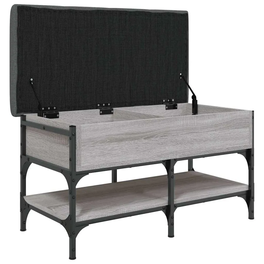 Banc à chaussures sonoma gris 82x42x45 cm bois d'ingénierie - 6