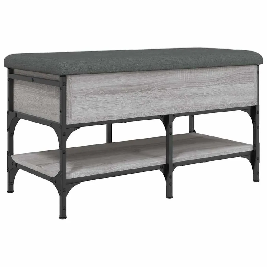 Banc à chaussures sonoma gris 82x42x45 cm bois d'ingénierie - 9