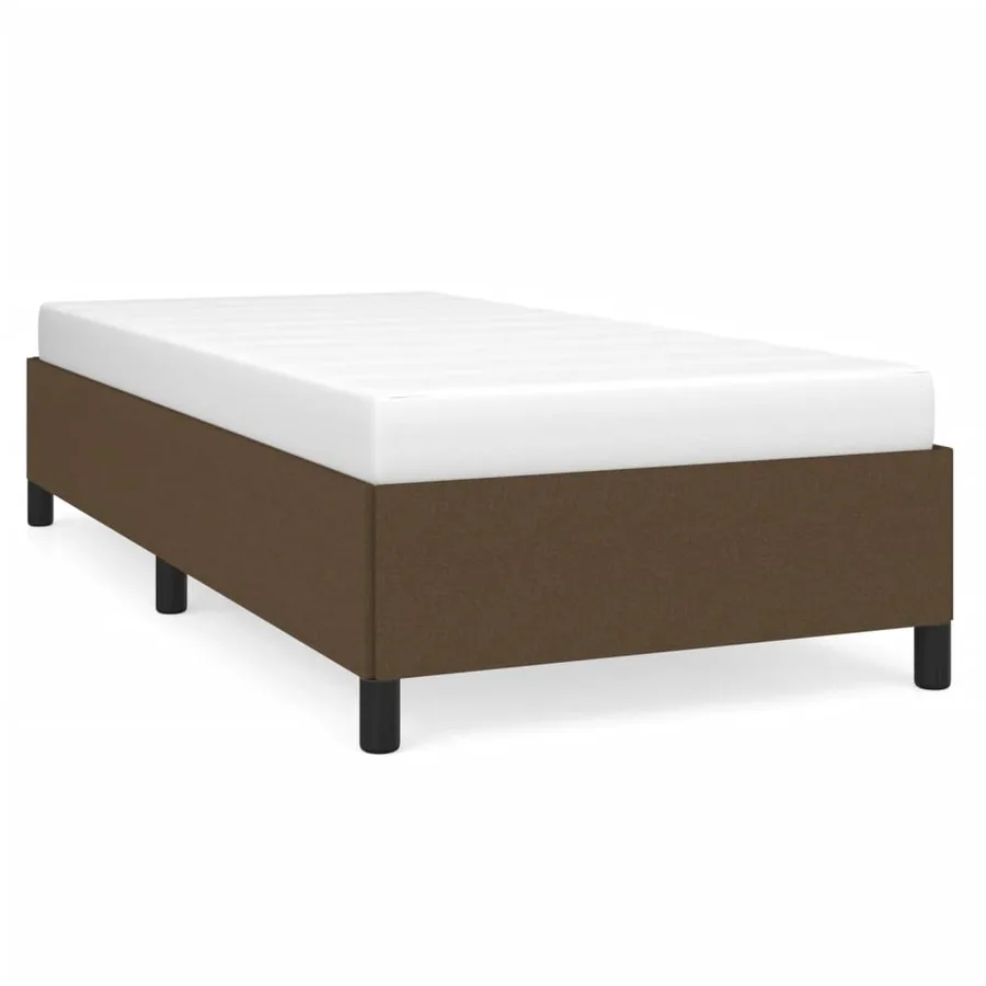 Cadre de lit sans matelas marron foncé 80x200 cm tissu - 2