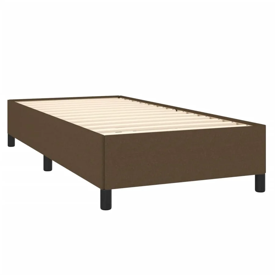 Cadre de lit sans matelas marron foncé 80x200 cm tissu - 3