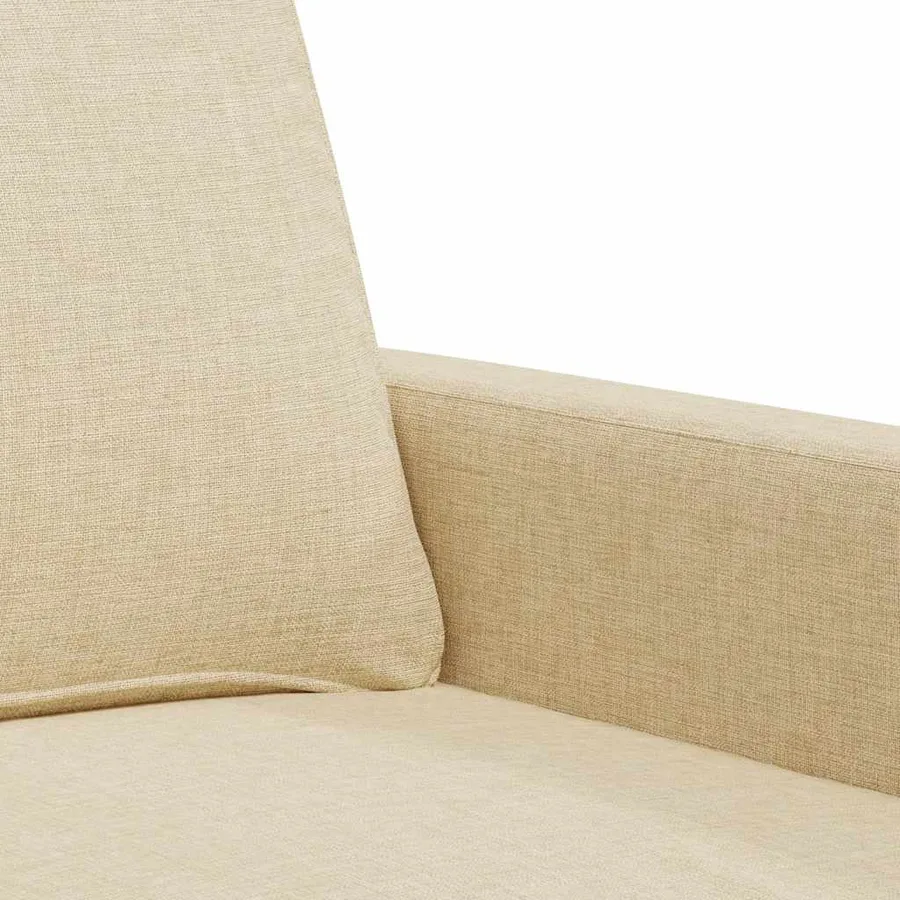 Canapé à 3 places Crème 180 cm Tissu - 7
