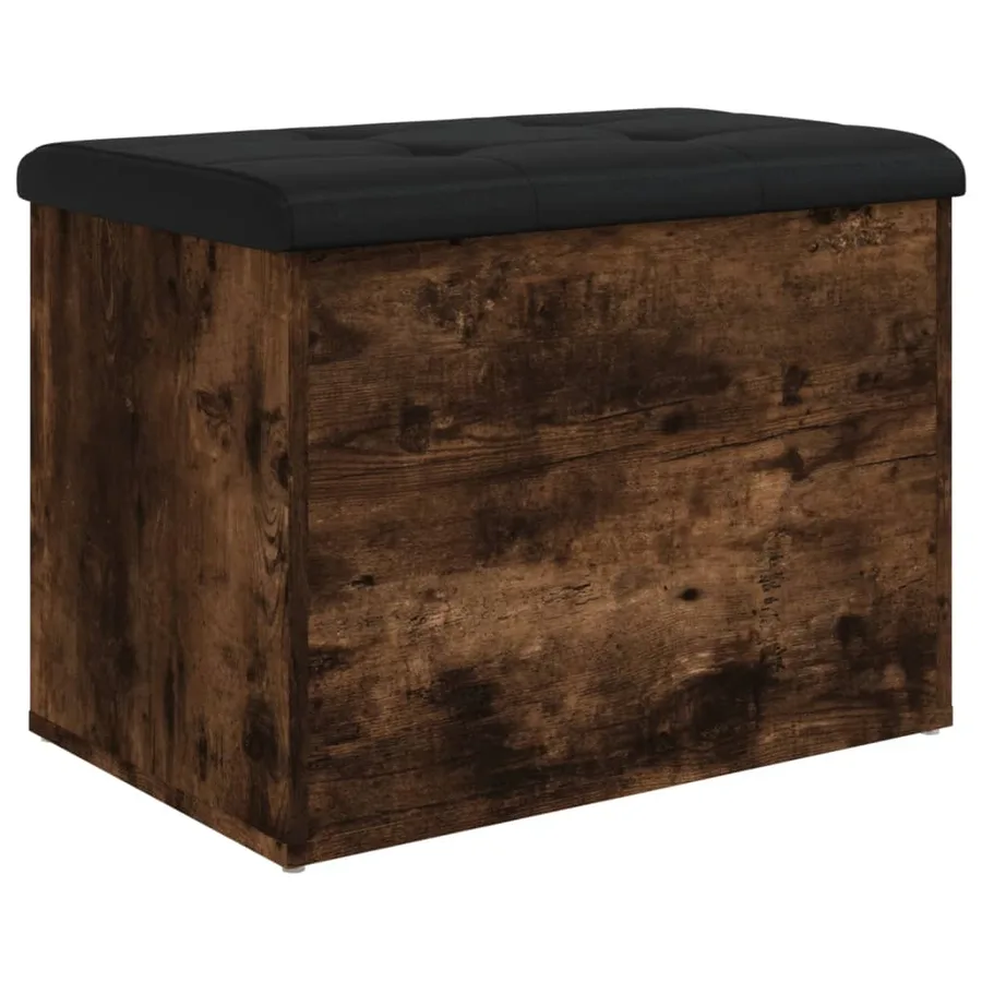Banc de rangement chêne fumé 62x42x45 cm bois d'ingénierie - 2