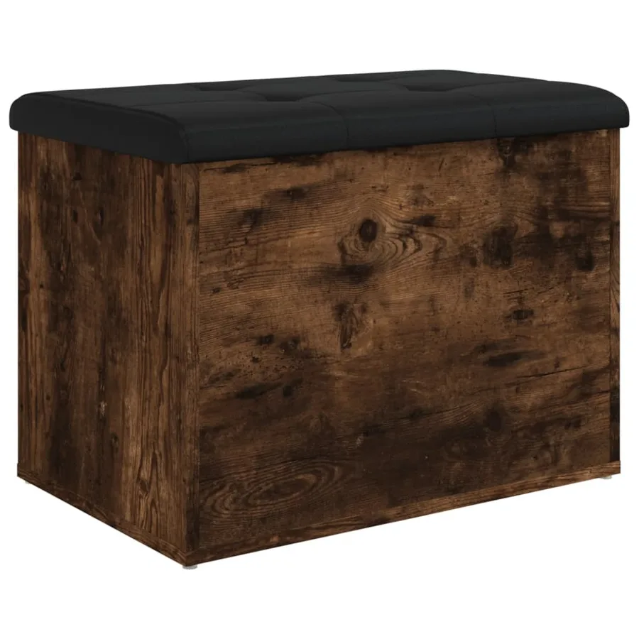 Banc de rangement chêne fumé 62x42x45 cm bois d'ingénierie - 6