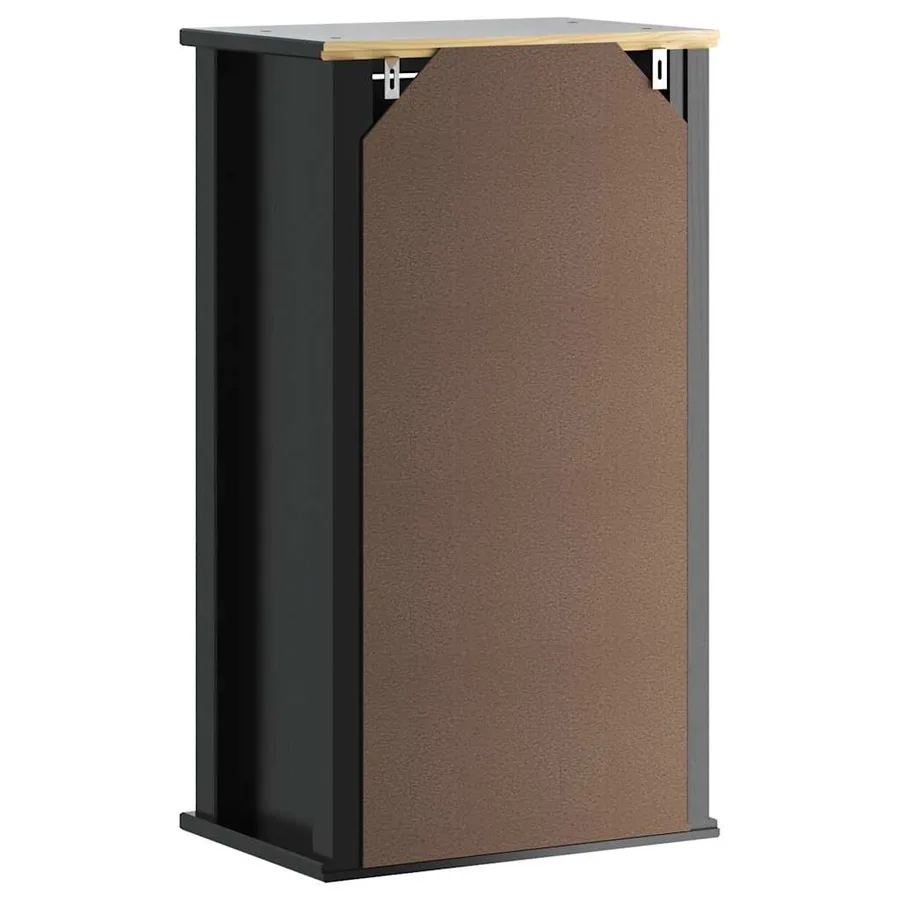 Armoire murale de salle de bain BERG noir bois de pin massif - 7