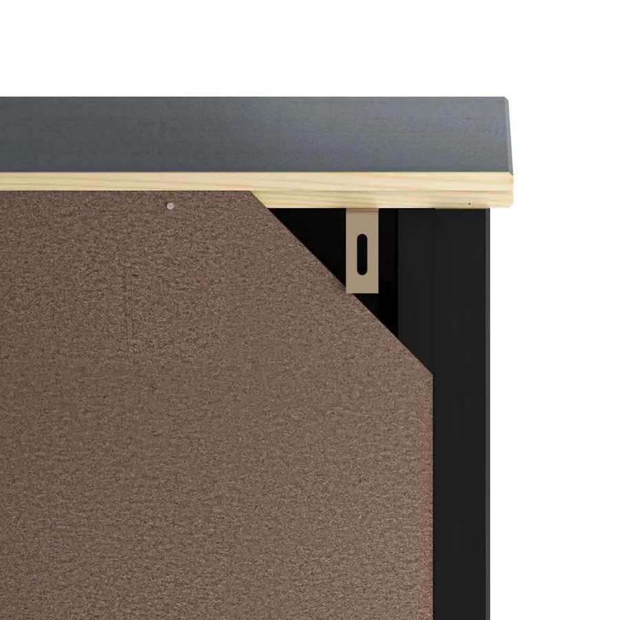 Armoire murale de salle de bain BERG noir bois de pin massif - 8