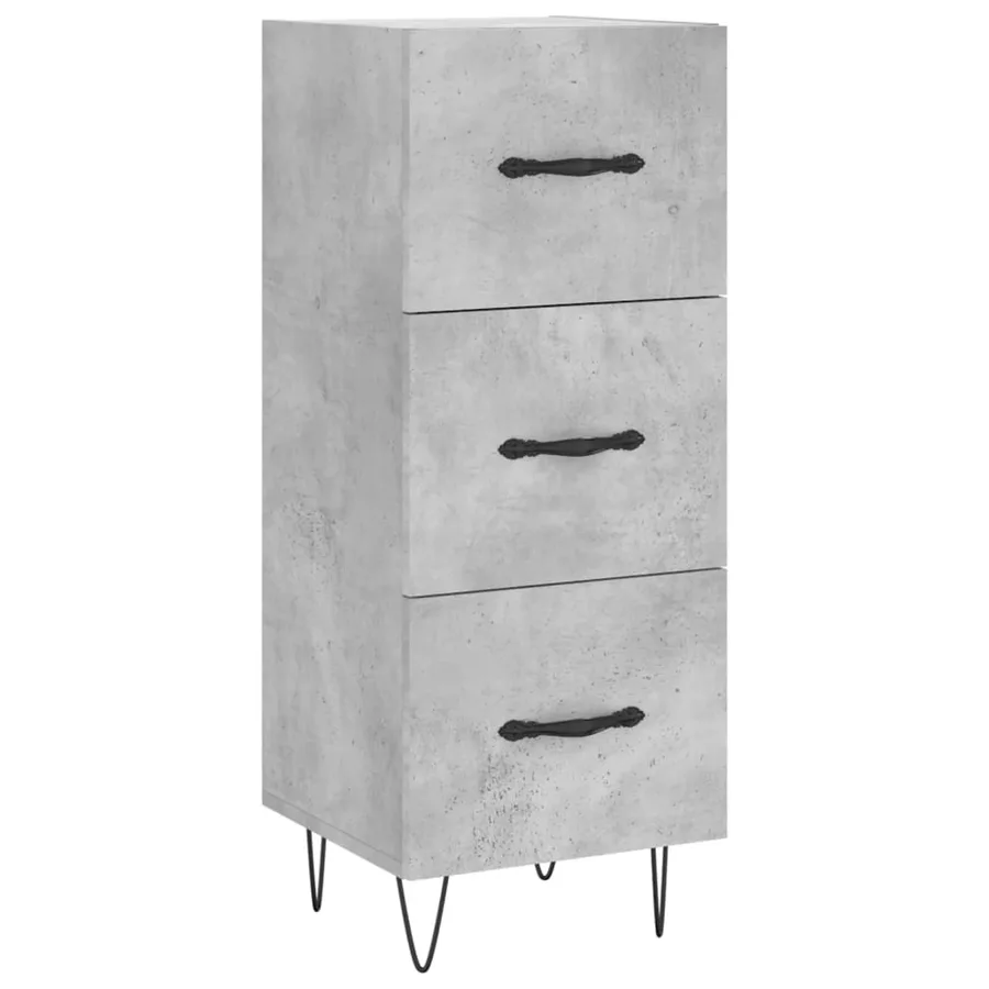 Buffet haut Gris béton 34,5x34x180 cm Bois d'ingénierie - 7