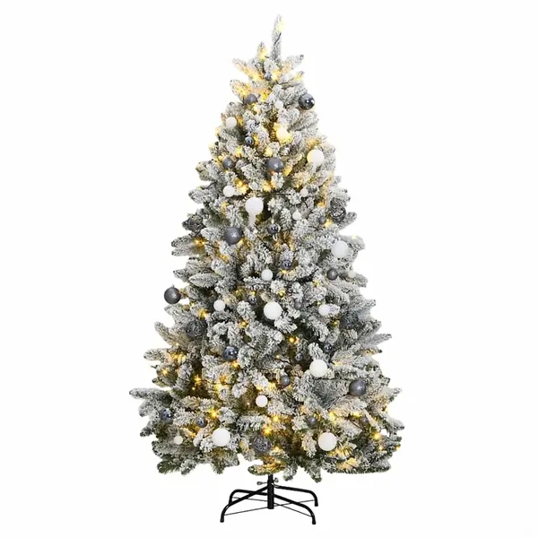 Sapin de Noël artificiel articulé 300 LED et boules 210 cm