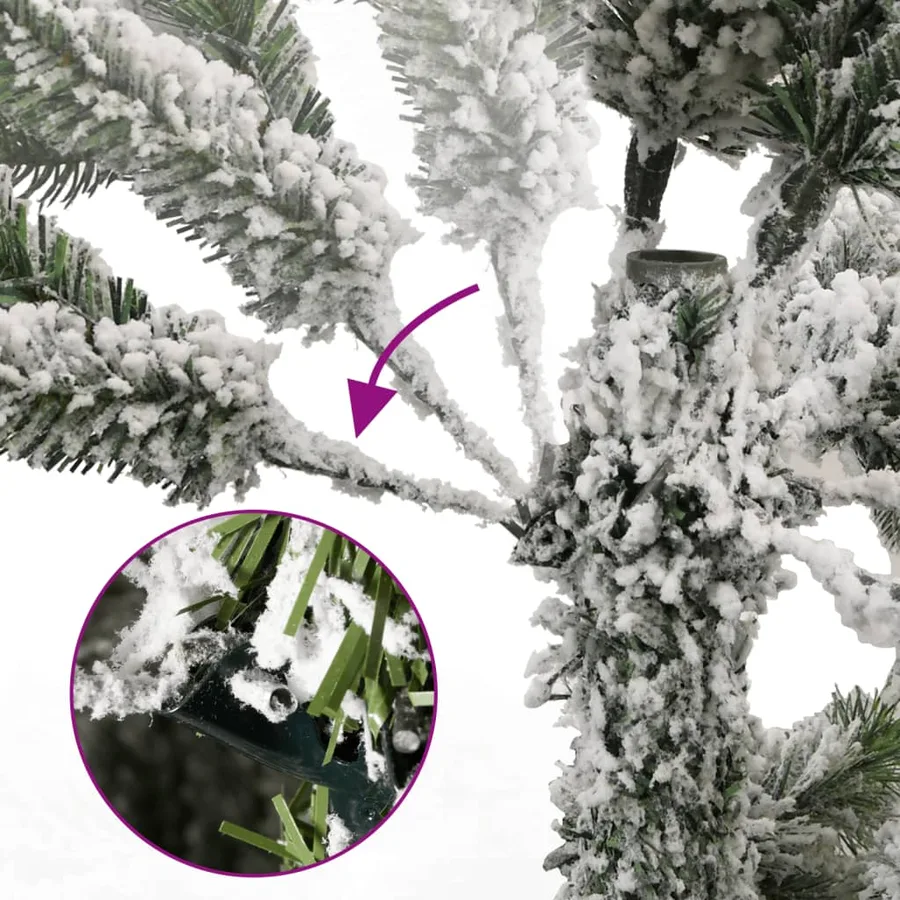 Sapin de Noël artificiel à charnières avec neige floquée 210 cm - 3