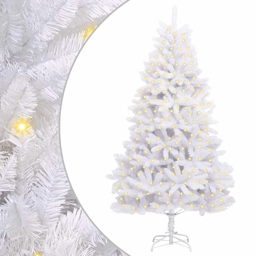 Sapin de Noël artificiel avec 300 LED Blanc 210 cm PVC et métal - 2
