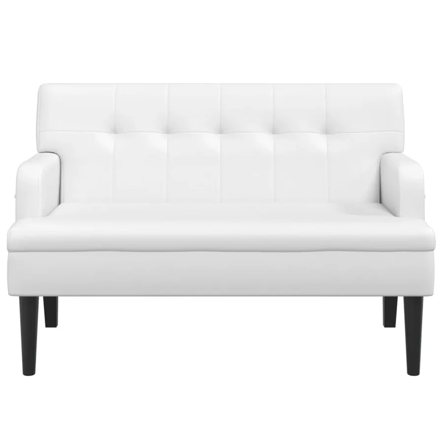 Banc avec dossier blanc 112x65,5x75 cm similicuir - 3