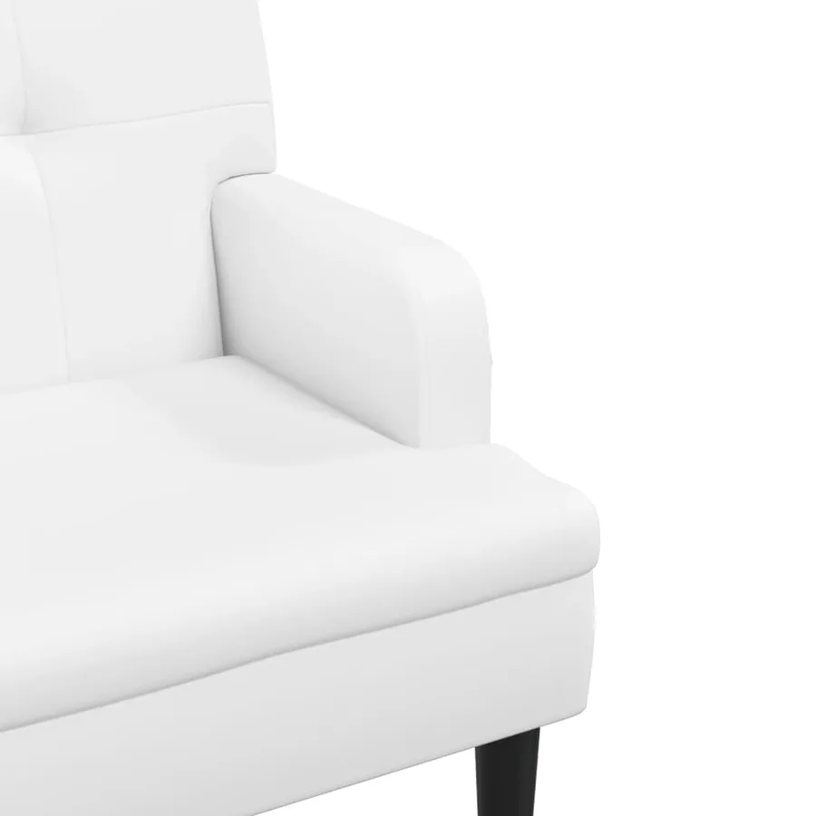 Banc avec dossier blanc 112x65,5x75 cm similicuir - 6