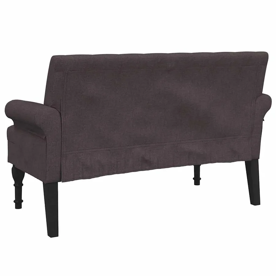 Banc avec dossier marron foncé 120x62x75,5 cm tissu - 5