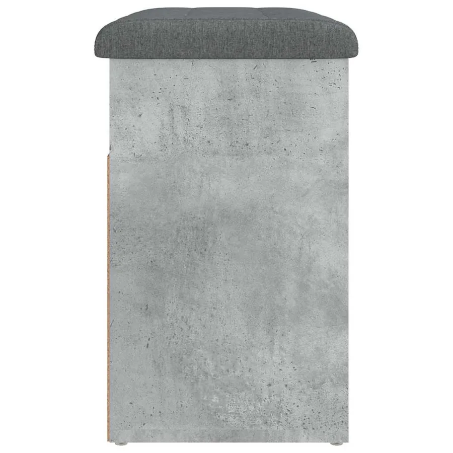 Banc à chaussures gris béton 62x32x50 cm bois d'ingénierie - 7