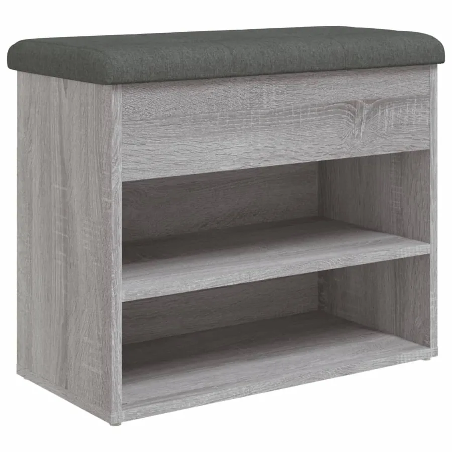 Banc à chaussures sonoma gris 62x32x50 cm bois d'ingénierie - 2