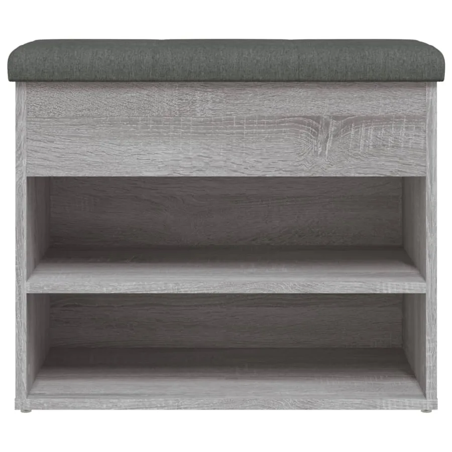 Banc à chaussures sonoma gris 62x32x50 cm bois d'ingénierie - 6