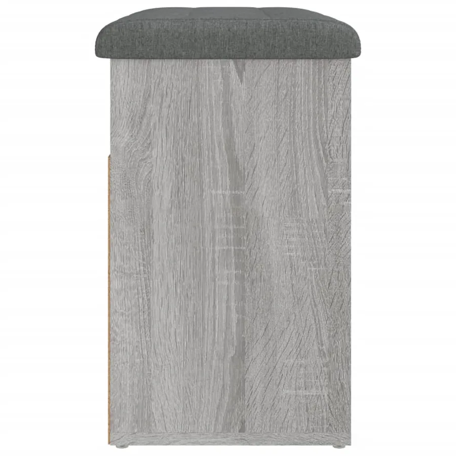 Banc à chaussures sonoma gris 62x32x50 cm bois d'ingénierie - 7