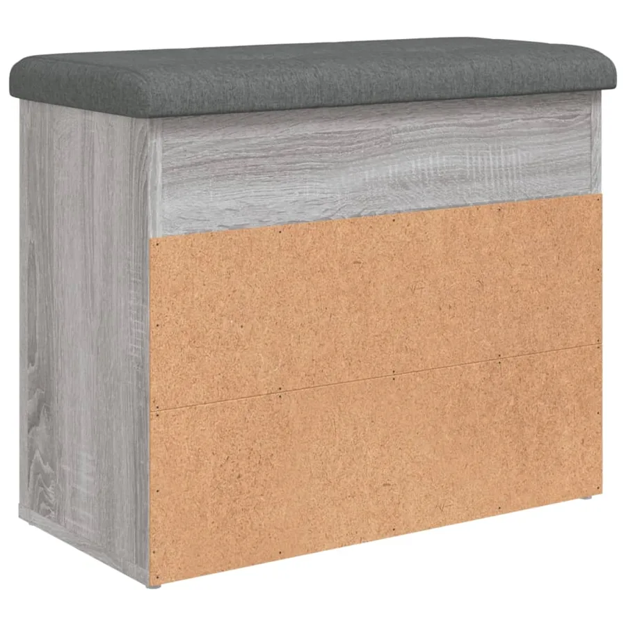 Banc à chaussures sonoma gris 62x32x50 cm bois d'ingénierie - 8
