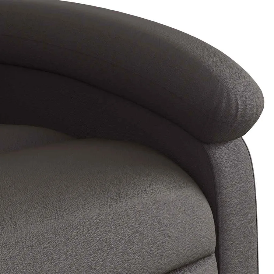 Fauteuil inclinable de massage marron foncé cuir véritable - 10