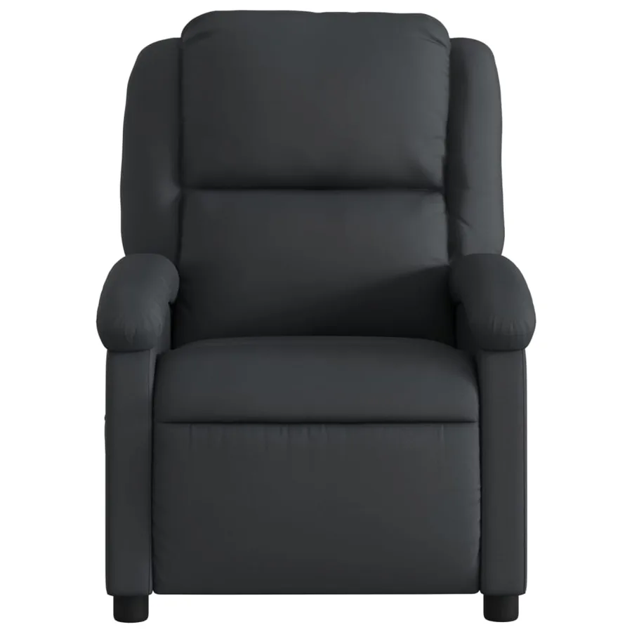 Fauteuil inclinable noir cuir véritable - 6