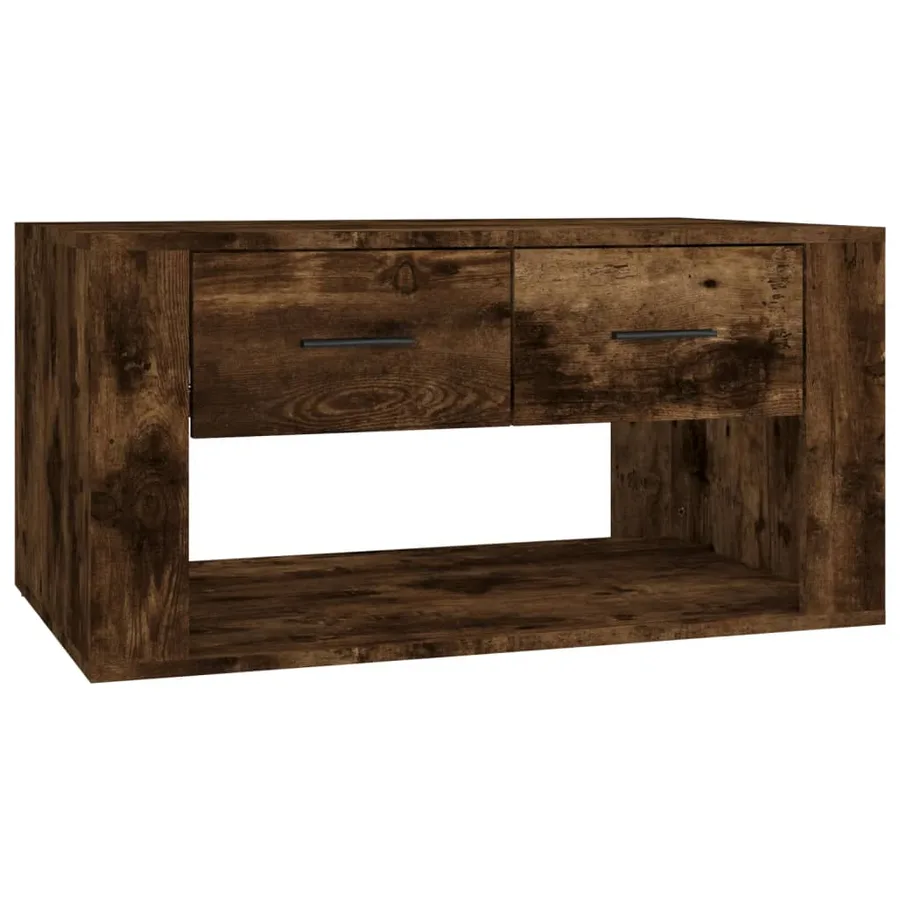Table basse Chêne fumé 80x50x40 cm Bois d'ingénierie - 2