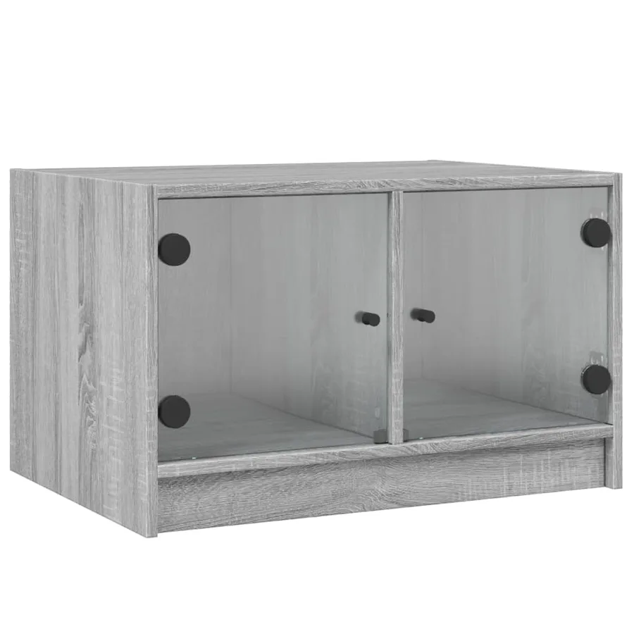Table basse avec portes en verre sonoma gris 68x50x42 cm - 2