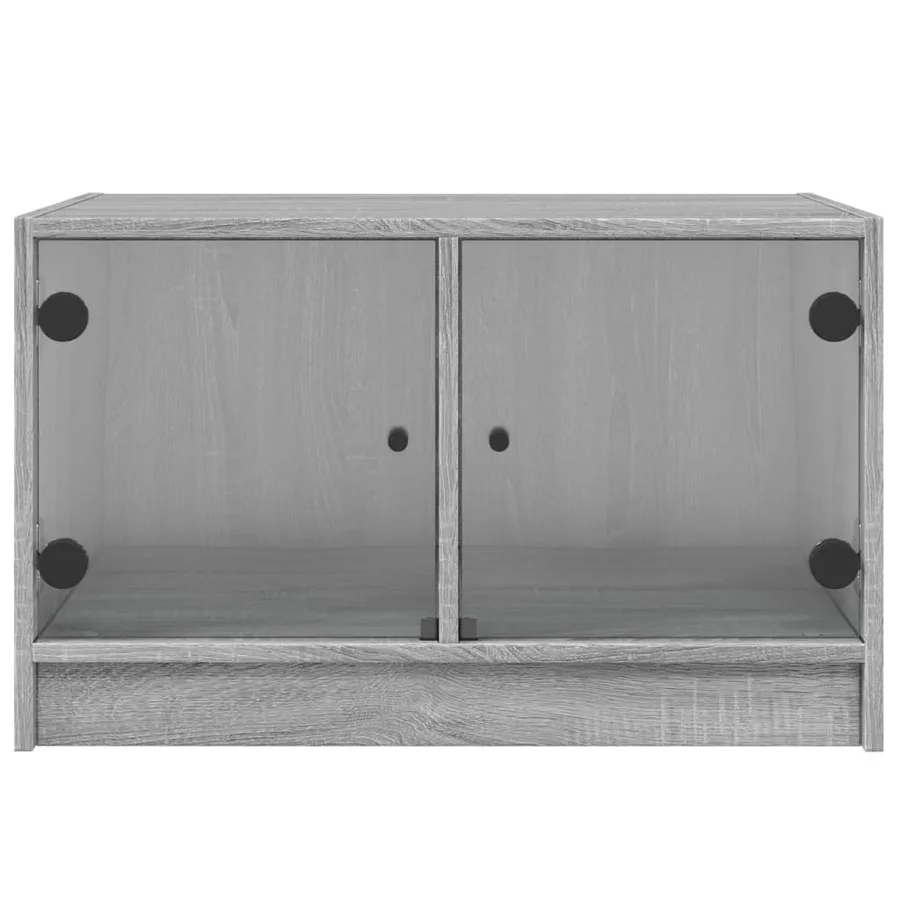 Table basse avec portes en verre sonoma gris 68x50x42 cm - 6