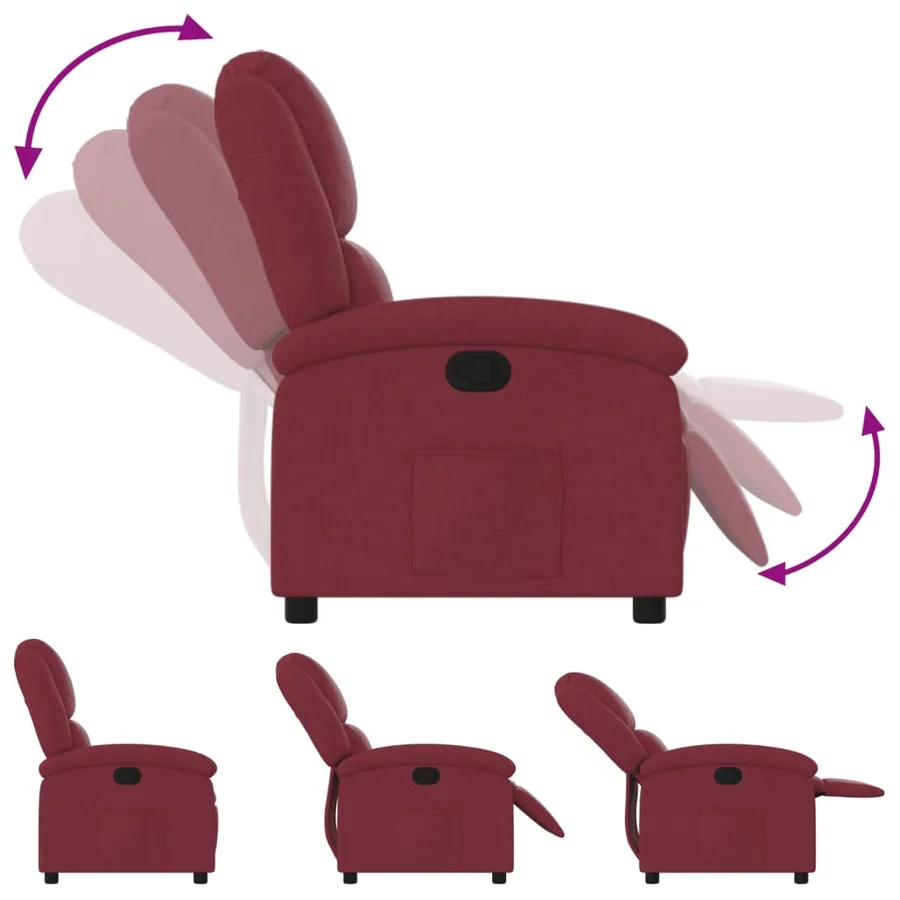 Fauteuil inclinable Rouge bordeaux Tissu - 6