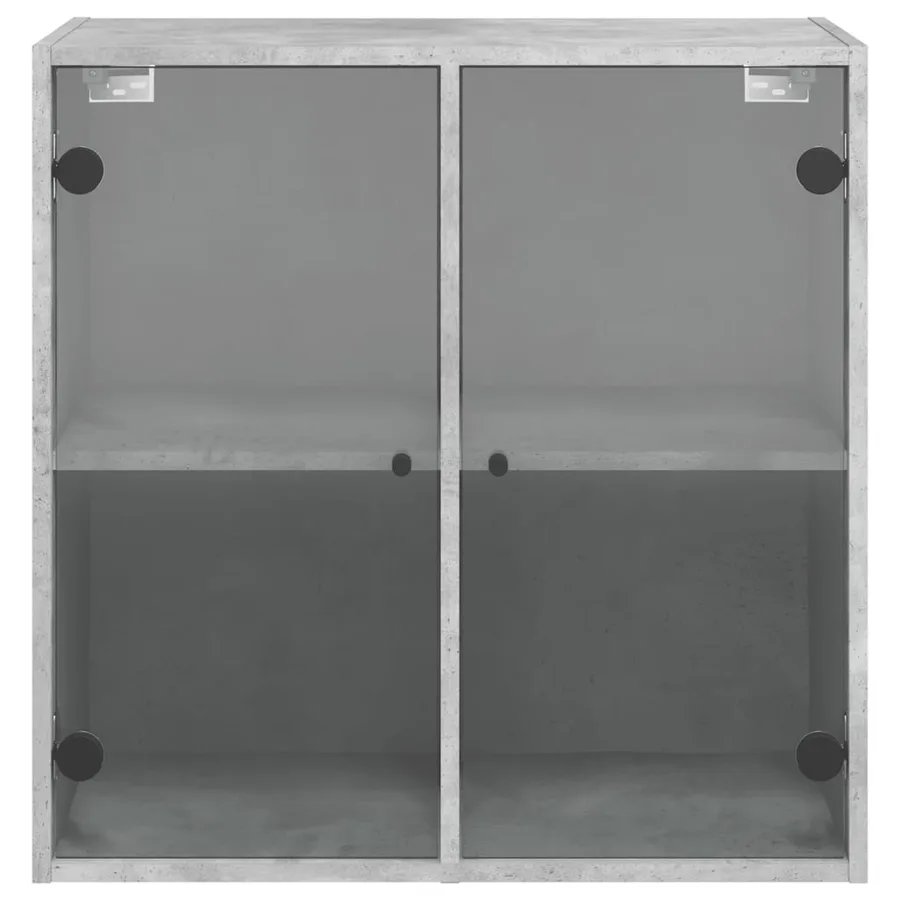 Armoire murale avec portes en verre gris béton 68x37x68,5 cm - 6