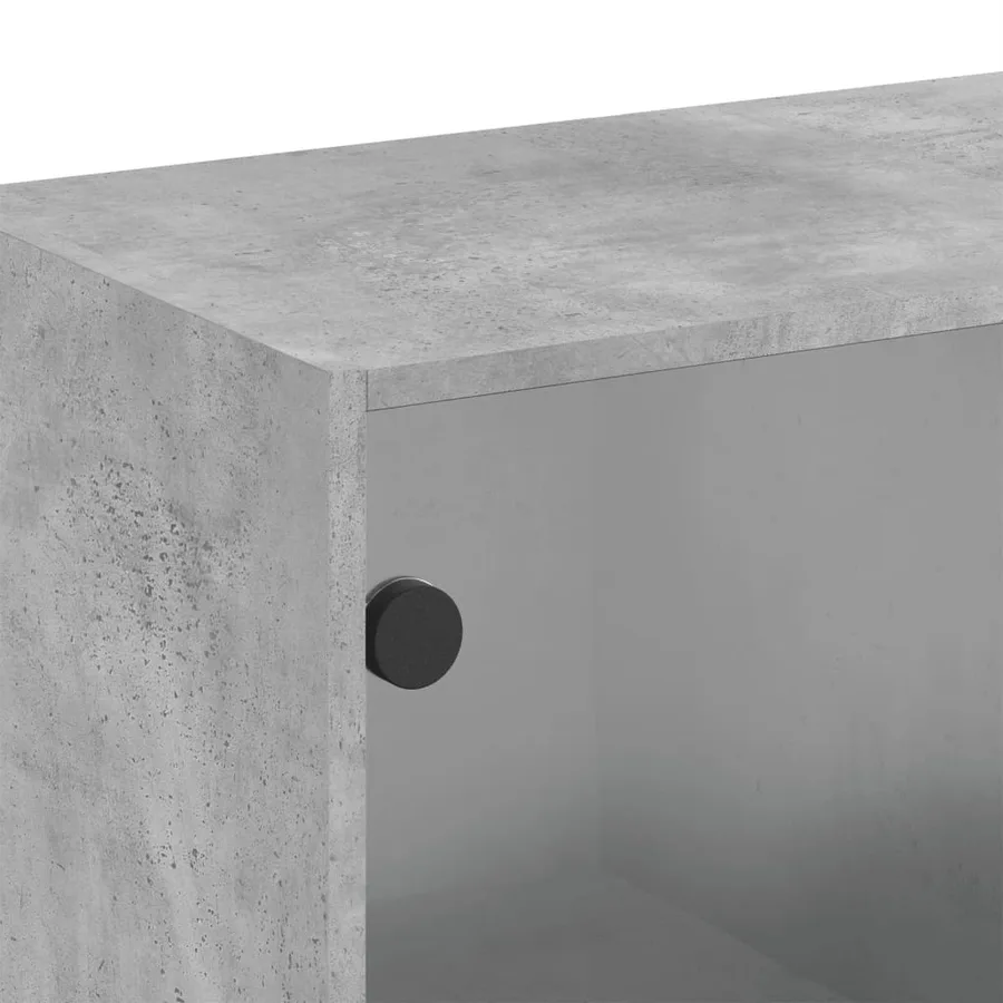 Armoire murale avec portes en verre gris béton 68x37x68,5 cm - 9