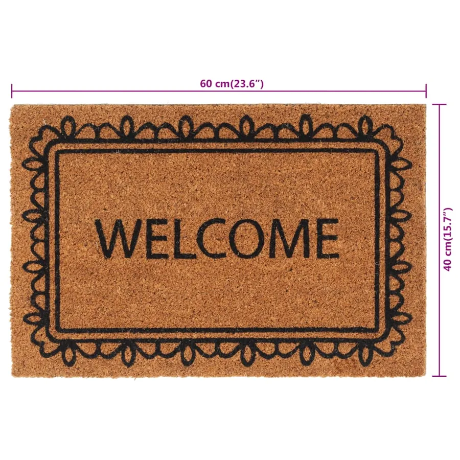 Tapis de porte naturel 40x60 cm fibre de coco touffeté - 6
