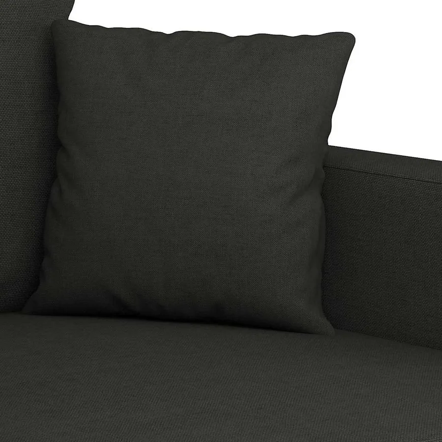 Ensemble de canapés 2 pcs avec coussins Noir Tissu - 5