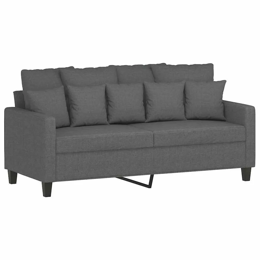 Canapé à 2 places Gris foncé 140 cm Tissu - 2