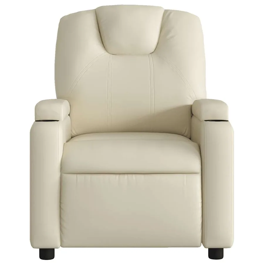 Fauteuil inclinable de massage Crème Similicuir - 5