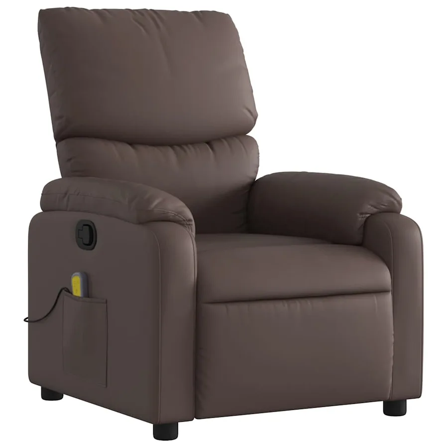 Fauteuil de massage inclinable Marron Similicuir - 3