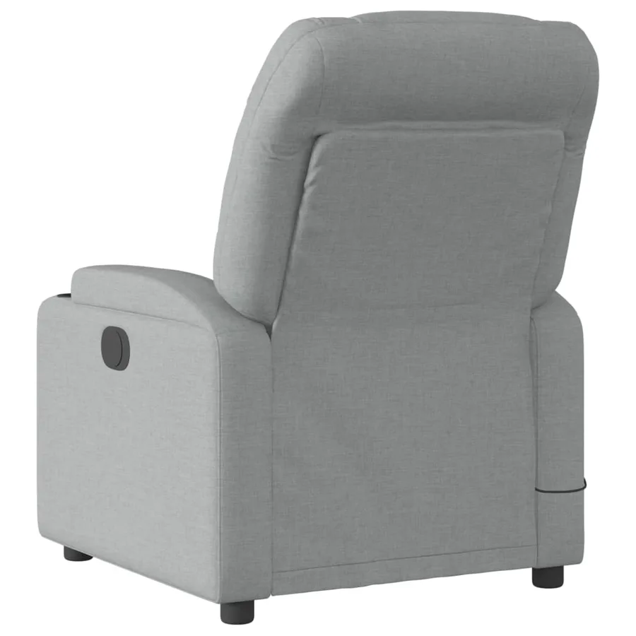 Fauteuil inclinable de massage gris clair tissu - 4