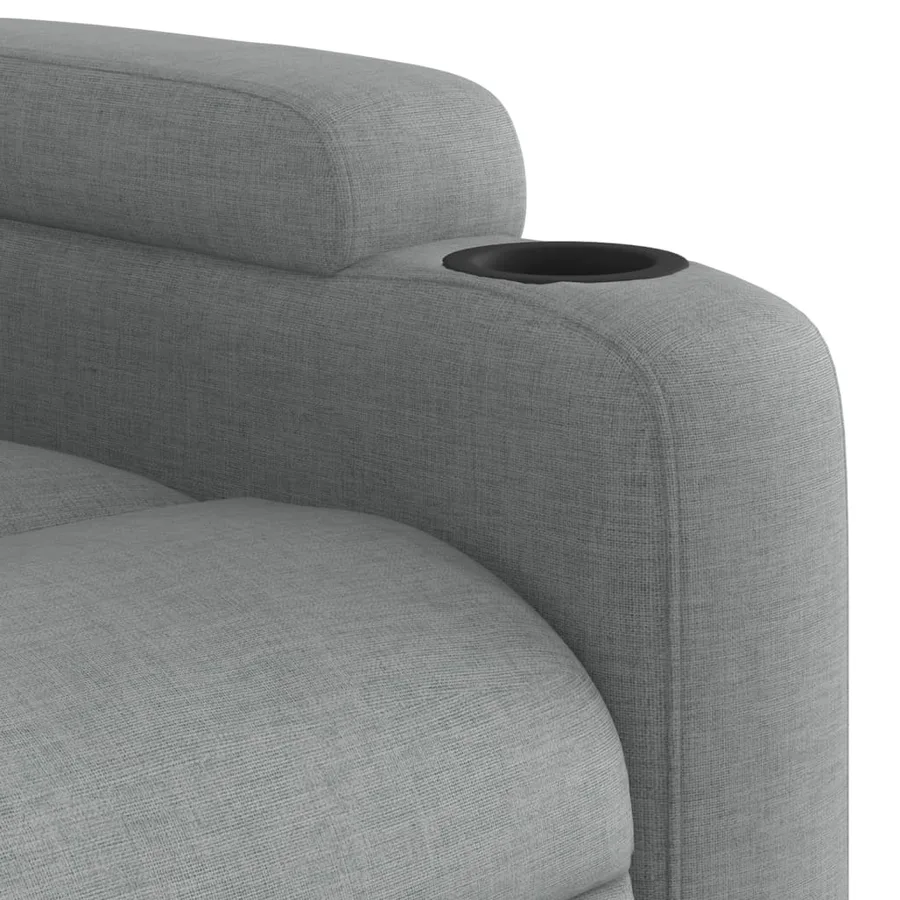 Fauteuil inclinable de massage gris clair tissu - 9