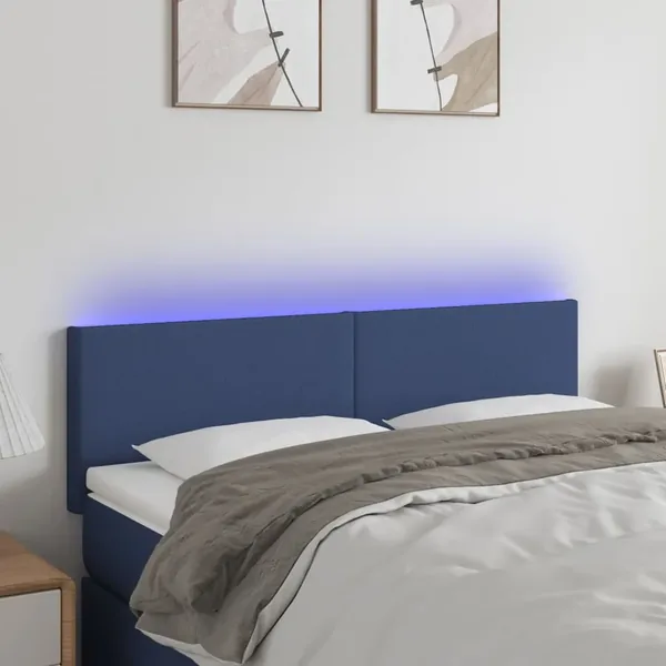 Tête de lit à LED Crème 144x5x78/88 cm Tissu