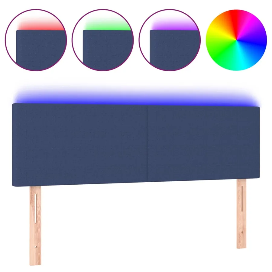 Tête de lit à LED Crème 144x5x78/88 cm Tissu - 2