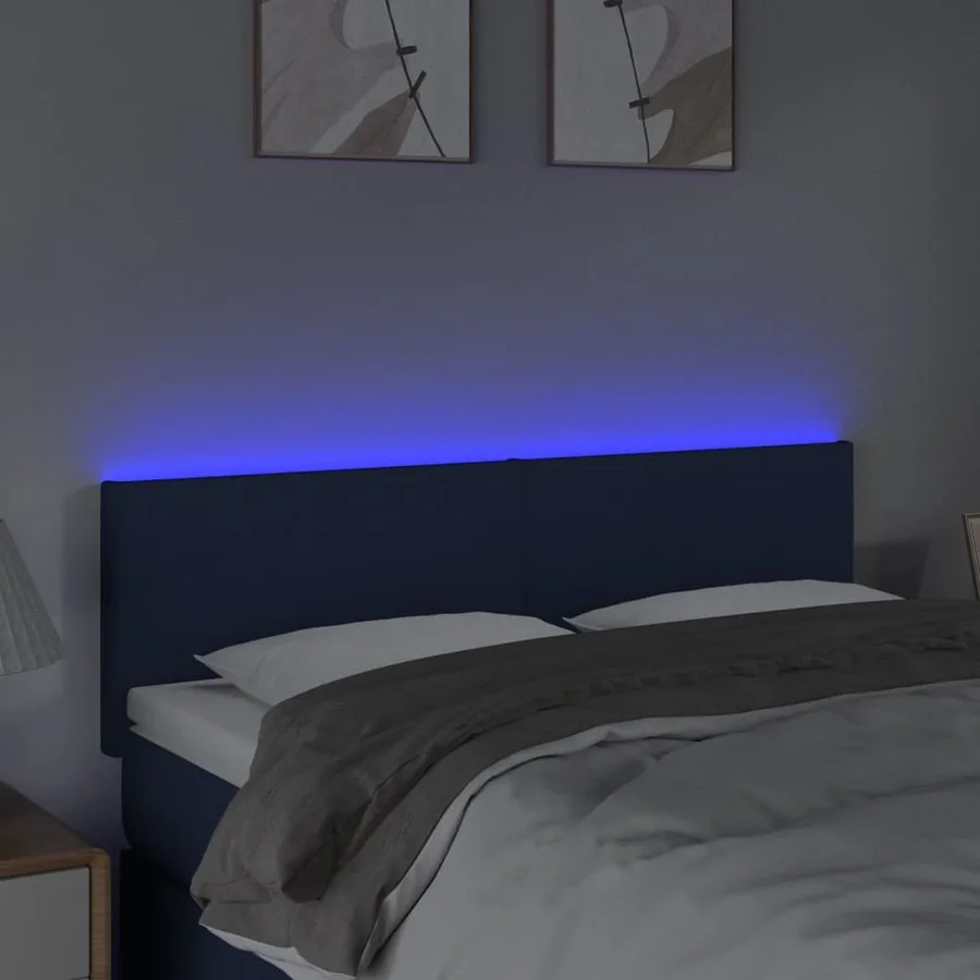 Tête de lit à LED Crème 144x5x78/88 cm Tissu - 3